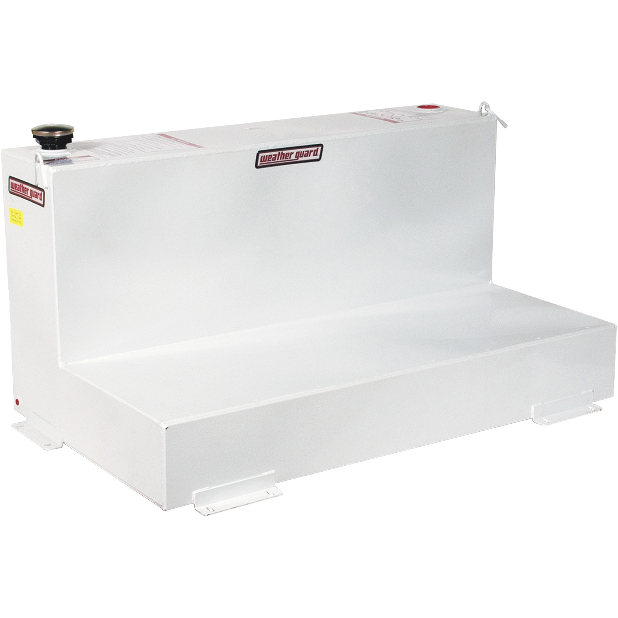 Weather Guard L Shaped Steel Diesel Fuel Transfer Tank 90 Gallon Brite White Model 354 3 02 4033